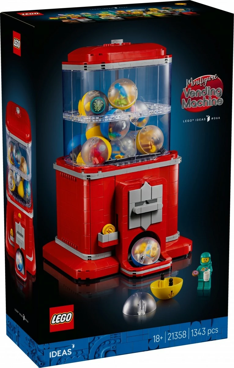 Set za gradnjo Minifigure Machine, LEGO Ideas 21358, 1343 kosov, 18+, rdeč
