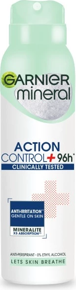 Antiperspirant v spreju za ženske Mineral Action Control+ Clinically Tested, Garnier, 150 ml