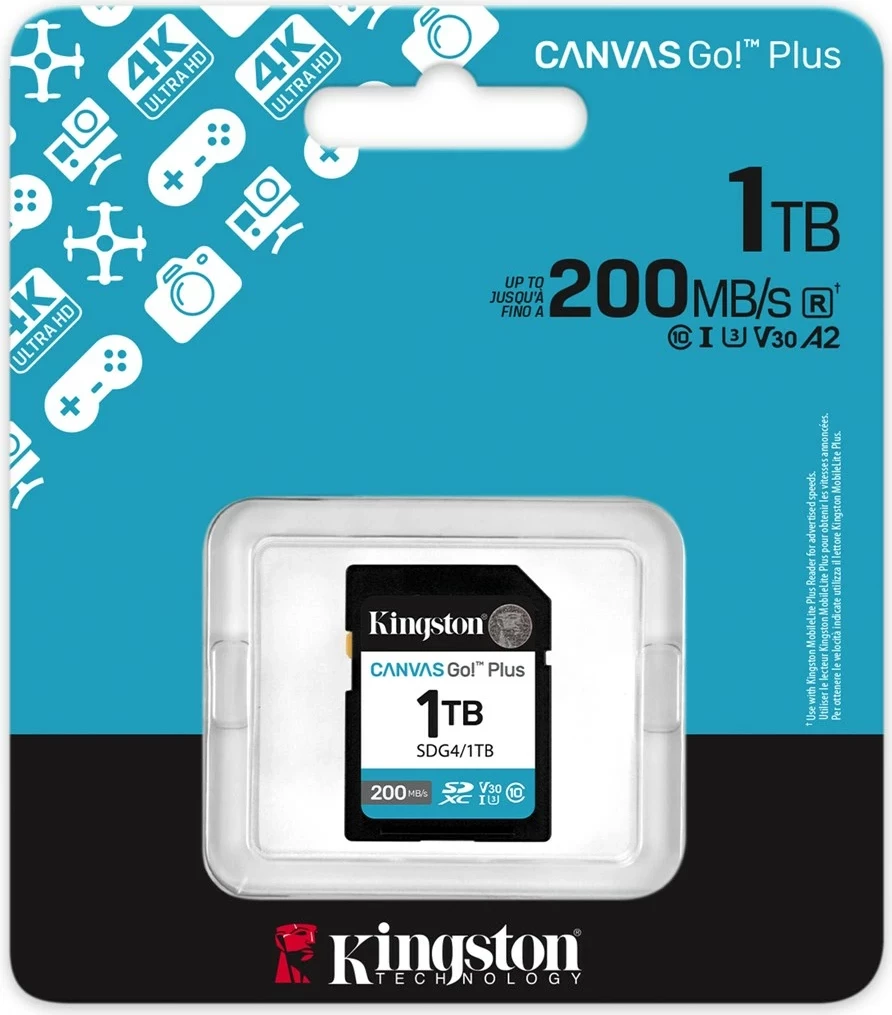 Kartica pomnilnika 1TB SDXC, 200MB/s, črna — Kingston Canvas Go! Plus