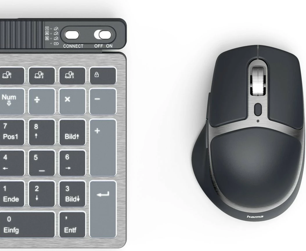 Komplet brezžične tipkovnice in miške, Hama WKM-750, QWERTY, črn