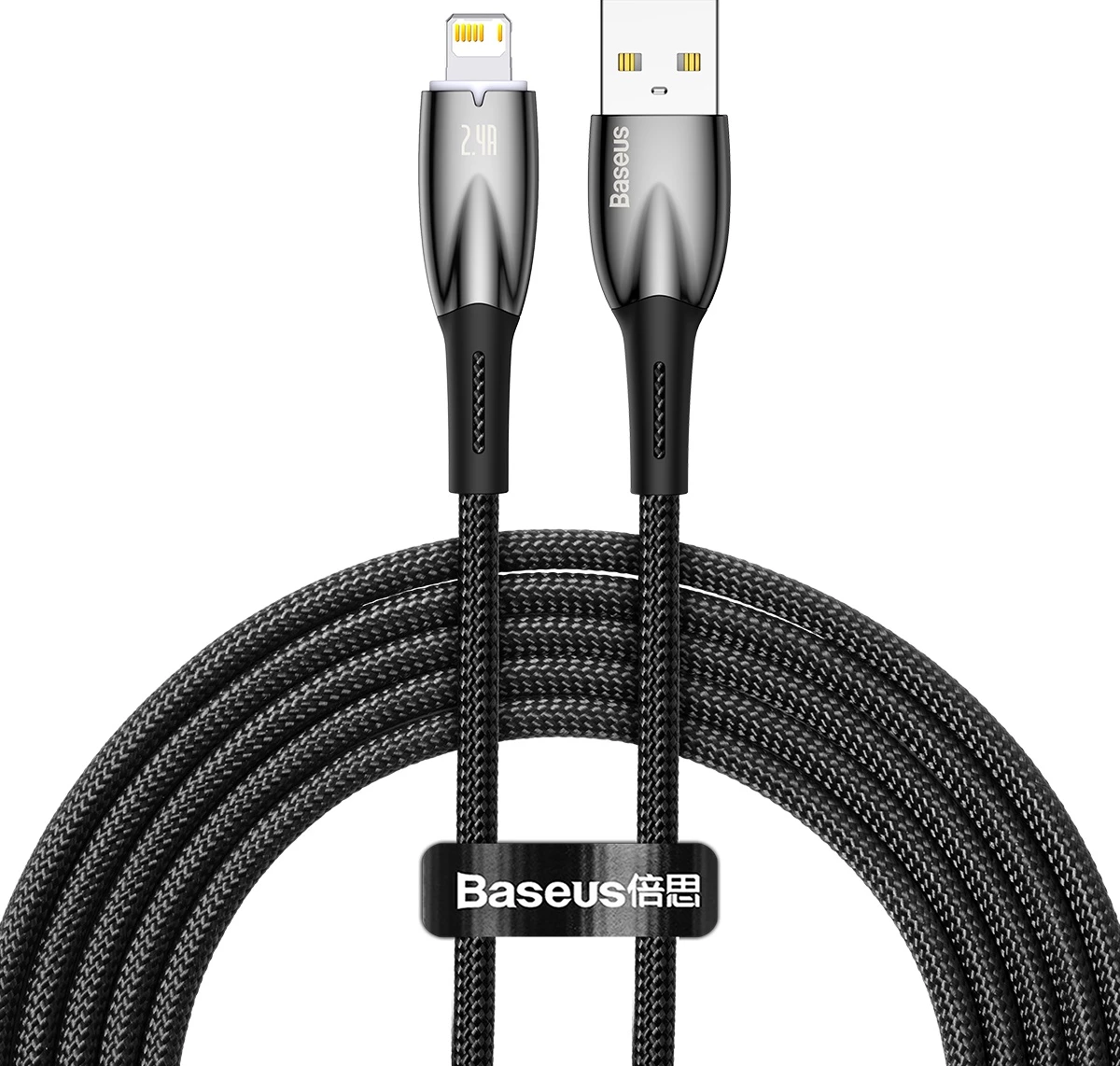 Kabel USB-A v Lightning, 2 m, 2,4 A, črn — Baseus Glimmer Series
