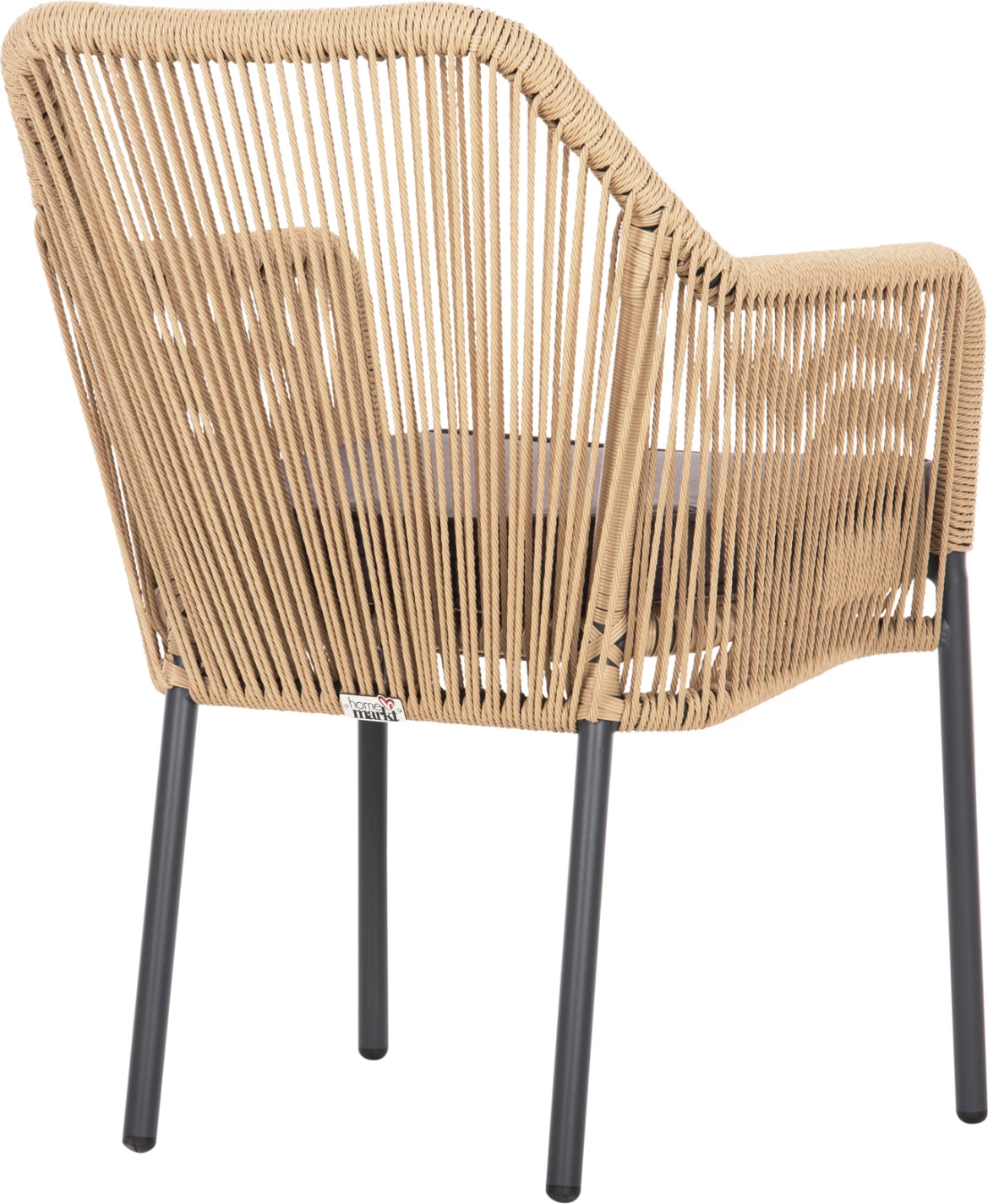 Aluminijasti naslanjač FH5855.02 oglje siva z vrvjo iz ratana PE 56x66x82