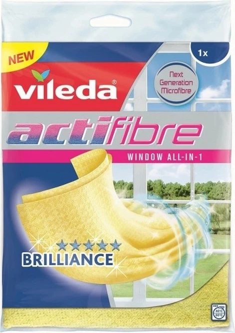 Krpa za okna Vileda Actifibre, rumena