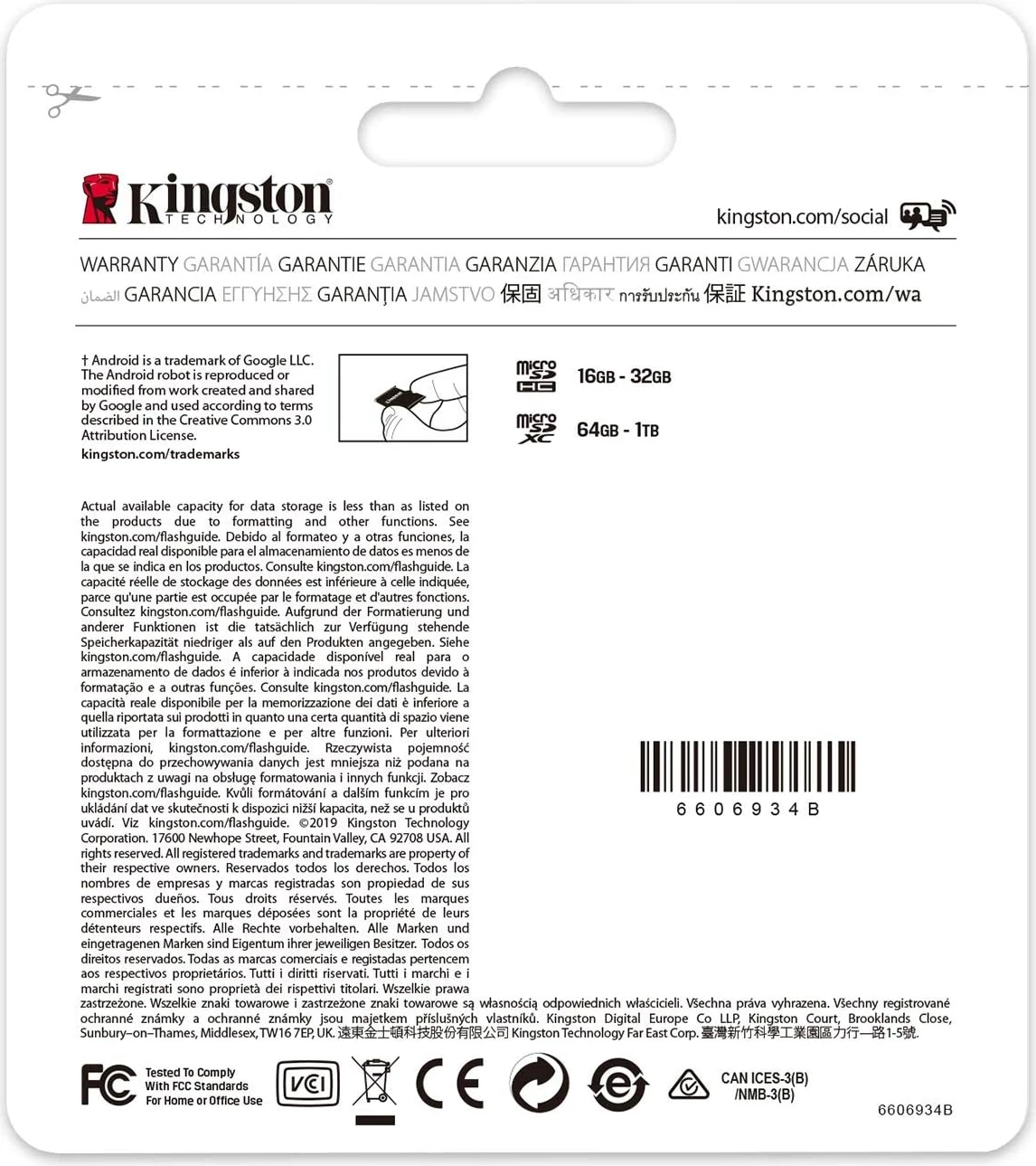 MicroSD kartica Kingston 64GB Class 10 SDCS2/64GB z SD adapterjem