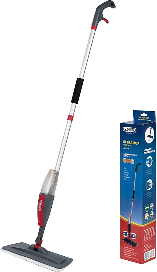 Mop z razpršilcem PROMIS, sive in rdeče