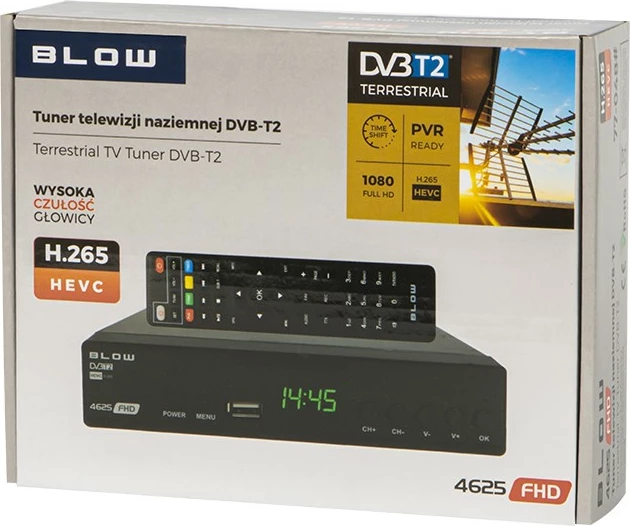 Digitalni TV tuner BLOW 4625FHD, DVB-T2, H.265 HEVC, črn