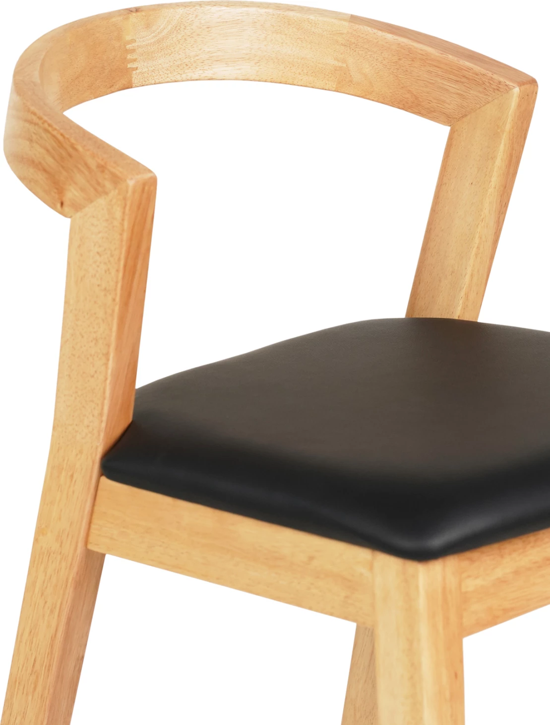 Barski stol NAMI FH9952.01 iz kavčukovca v barvi hrasta-črna PU 47,5x59x102,5Hcm