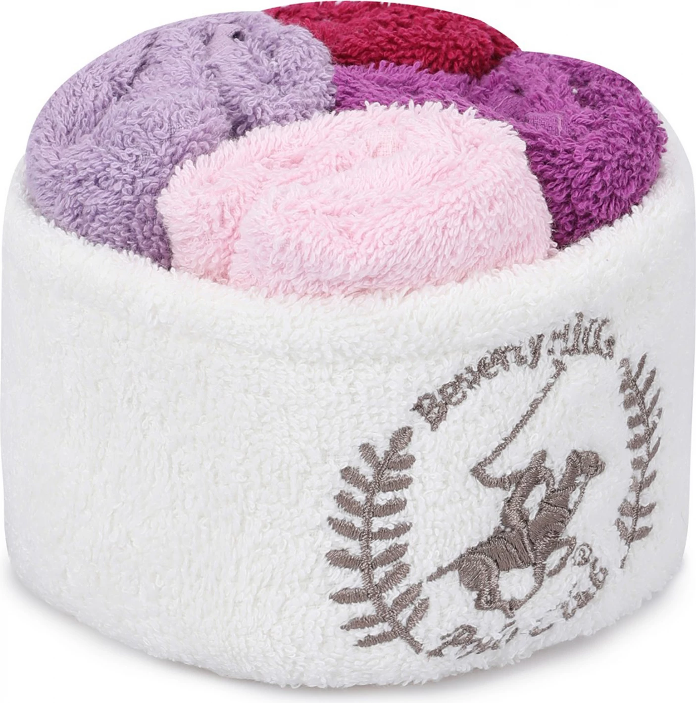 Brisače laveta 4 kosi Beverly Hills Polo Club FH12124.05 rdeča vijolična roza bela 30x30 cm