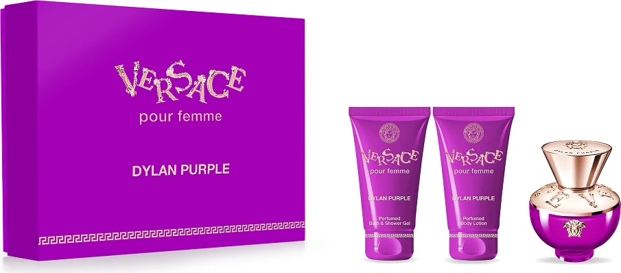 Darilni set Eau de Parfum za ženske, 50 ml + 50 ml + 50 ml Versace Dylan Purple Pour Femme