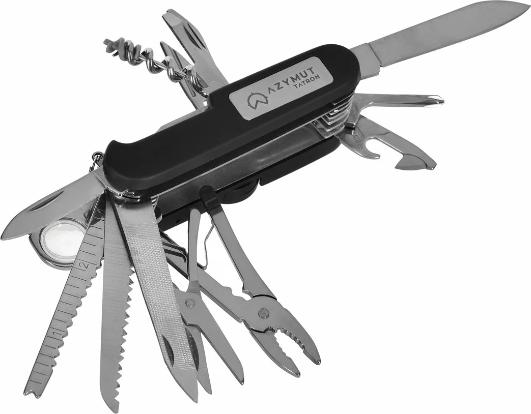 Večfunkcijska žepna nož AZYMUT Tatron - 25 orodij, etui za pas (HK20017BL)