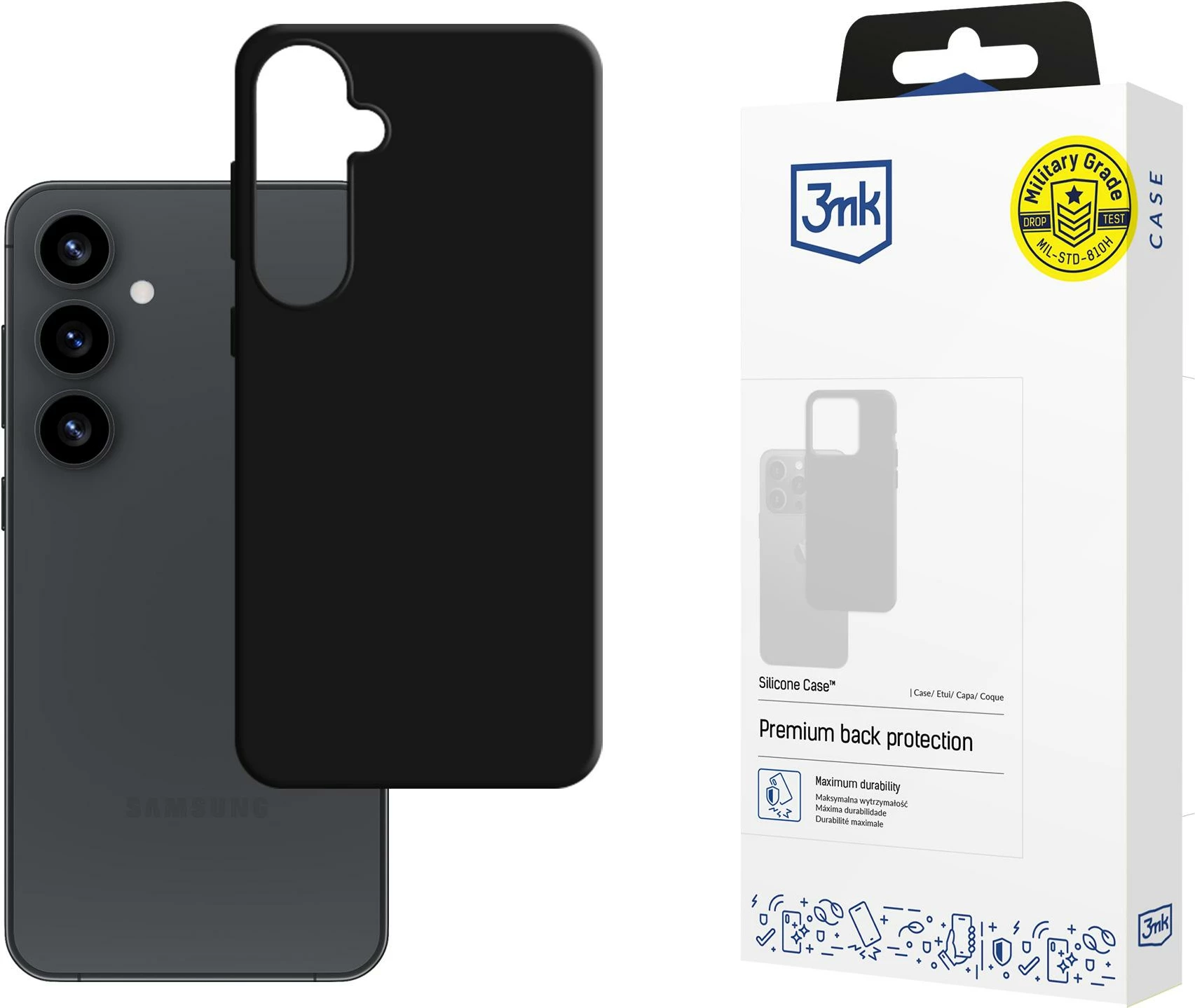 Silikonska zaščita 3mk za Samsung Galaxy S25+, črna