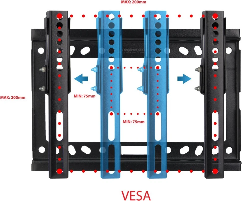 Nosilec za TV Esperanza ERW010, 14–50'', do 25 kg, črn