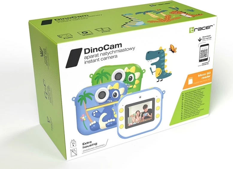 Fotoaparat, 48 MP, takojšnje tiskanje, 13 dodatkov, bel, Tracer DinoCam