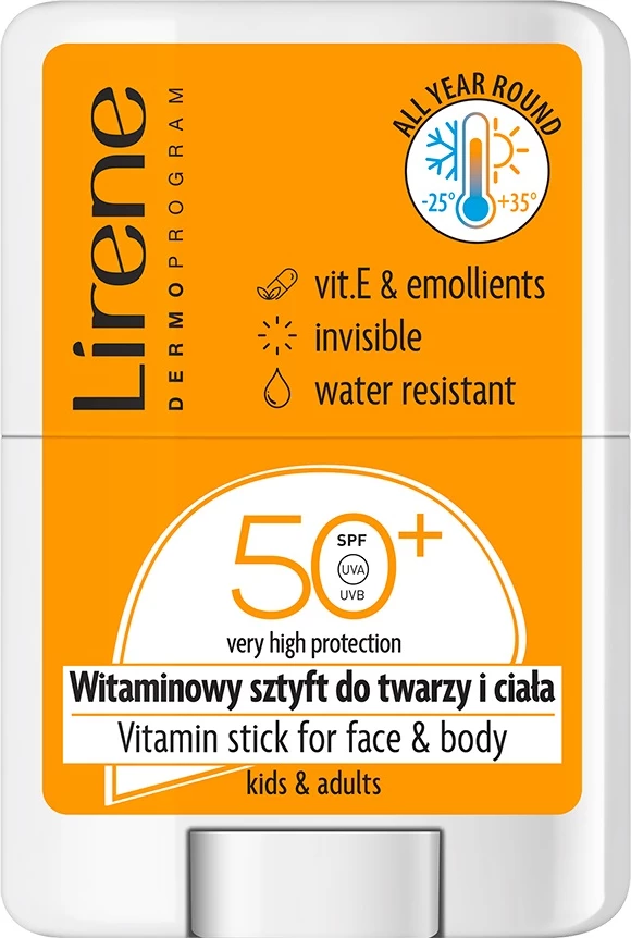 Vitaminni stick za obraz in telo Lirene SPF50+, 15 g