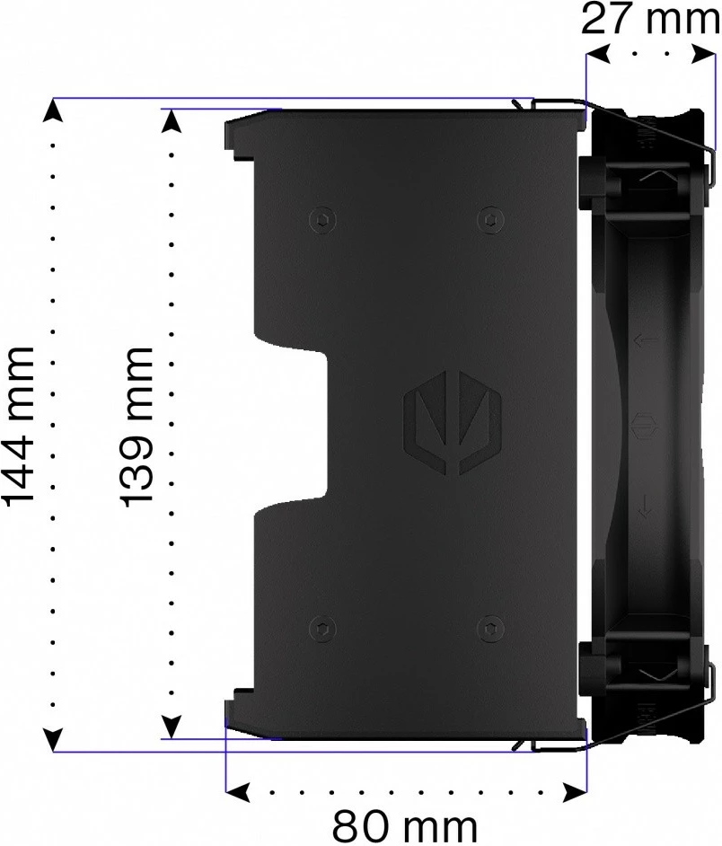Hladilnik za procesor Fortis 5 Black Endorfy EY3A013, 140 mm, črn