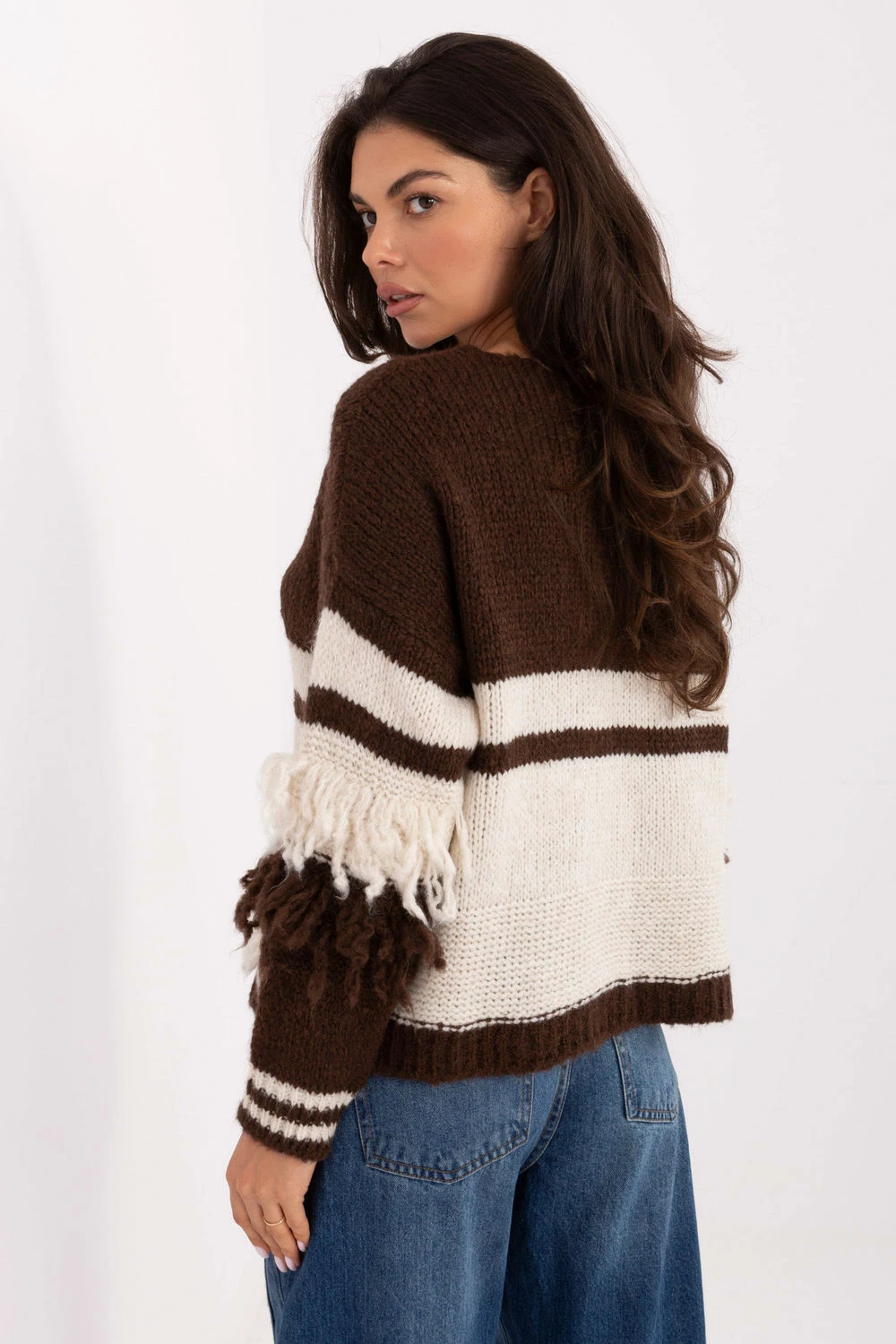 Pulover Italy Moda 218010, ženski, rjav