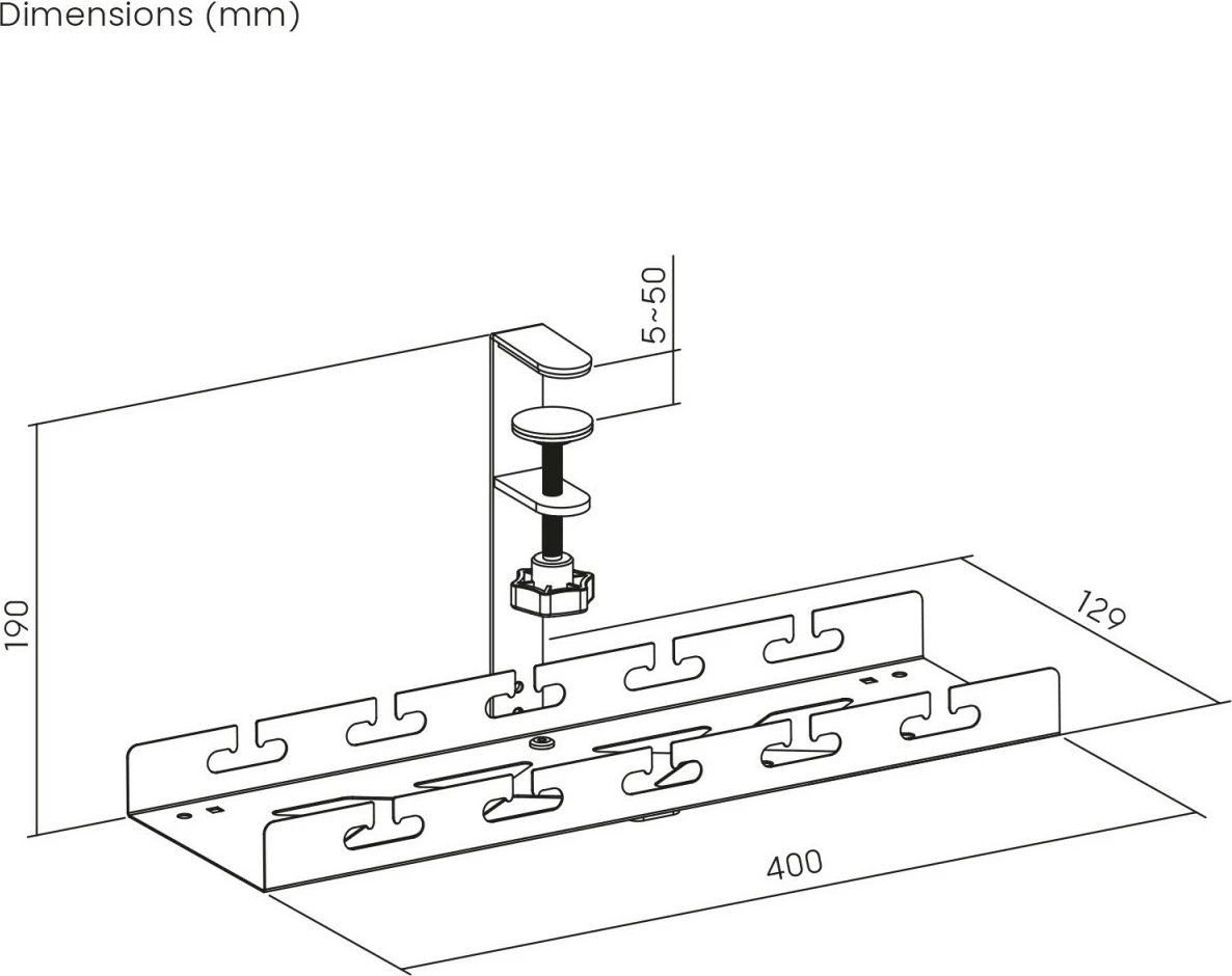 Organizator kablov pod mizo, Maclean MC-105 B, črn