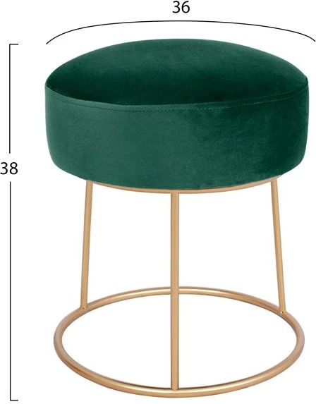 Stol Karlo FH8411.03 v cipresno zeleni barvi iz žameta z zlato osnovo 36x38 h cm