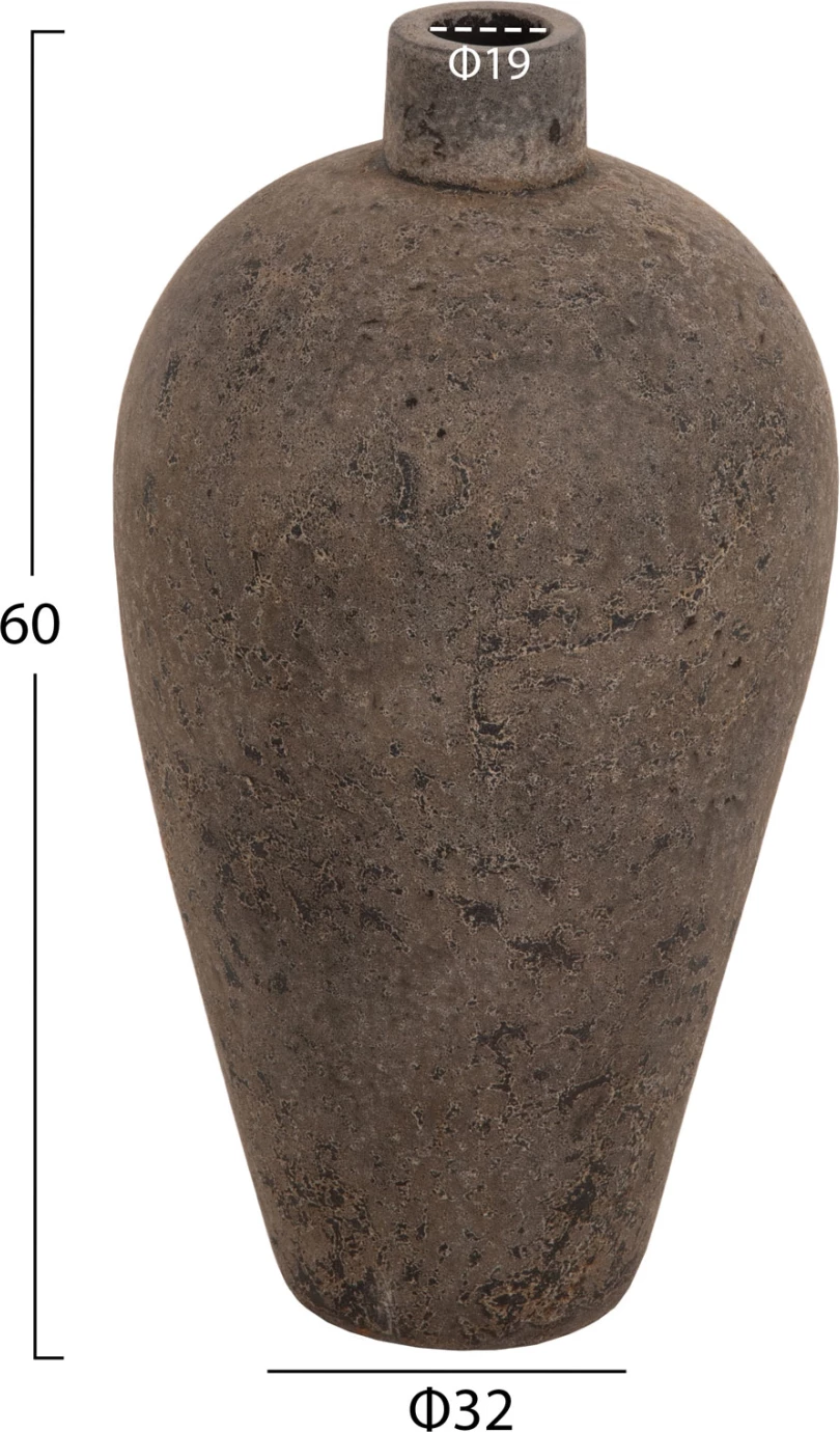 Dekorativna talna vaza ZATI FH7929 iz terakote v sivi barvi Φ32x60Hcm