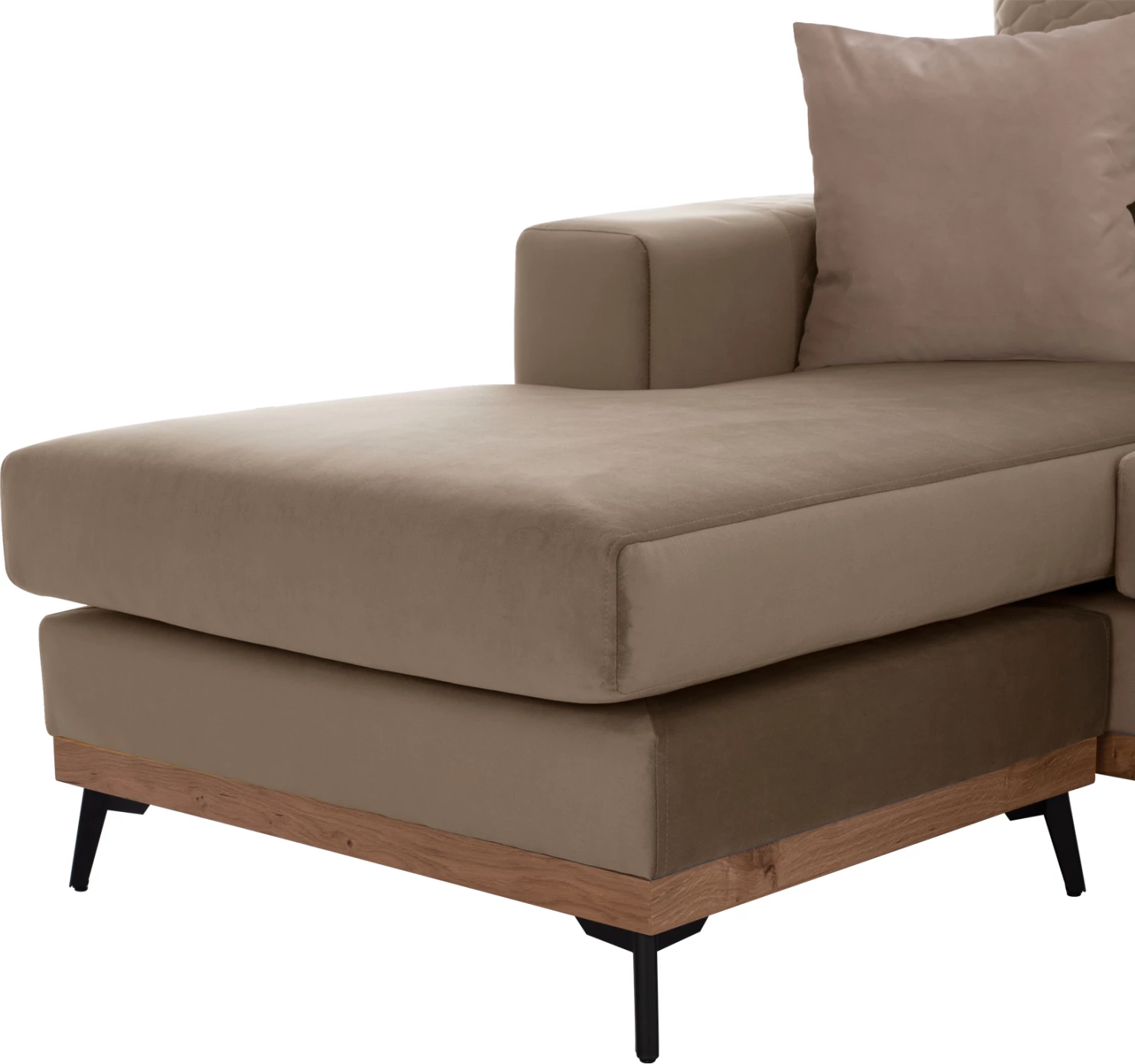 Kotna sedežna garnitura PORTOFINO, bež barva, visoke noge