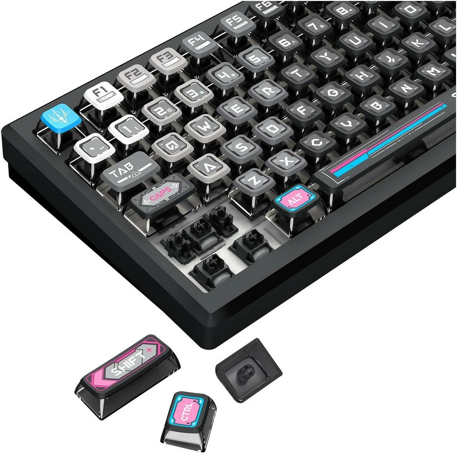 Mehanska tipkovnica Redragon K732MC-RGB-PRO Uranus Pro 82, RGB, brezžično/žično, angleška, črna