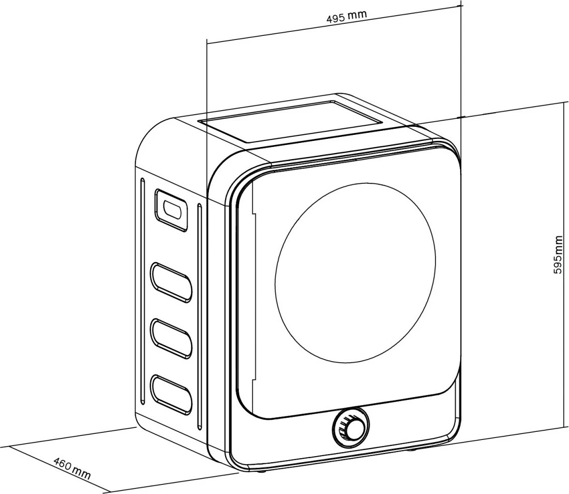 Sušilnik perila z bobnom, GreenBlue GB415, 3 kg, 5 programov, ventilacijska cev 50–160 cm, siv