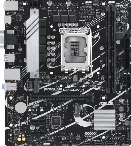 Plošča za matično ASUS PRIME B760M-K, Intel, LGA 1700, DDR5, 96 GB