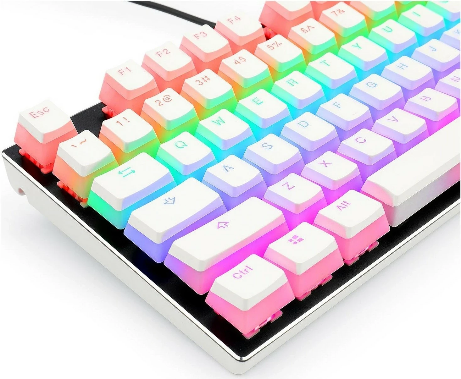 Komplet keycapov PBT Doubleshot, 104 kosa, bela Redragon A130