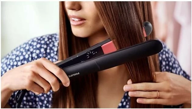 Likalnik za lase Philips StraightCare Essential BHS376/00, črno-rožnat