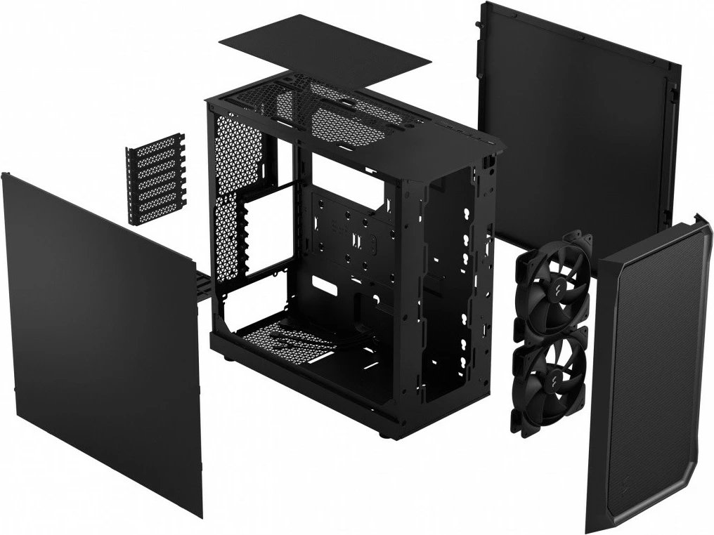 Računalniško ohišje Fractal Design Focus 2, midi ohišje, ATX/Micro ATX/Mini ITX, črno