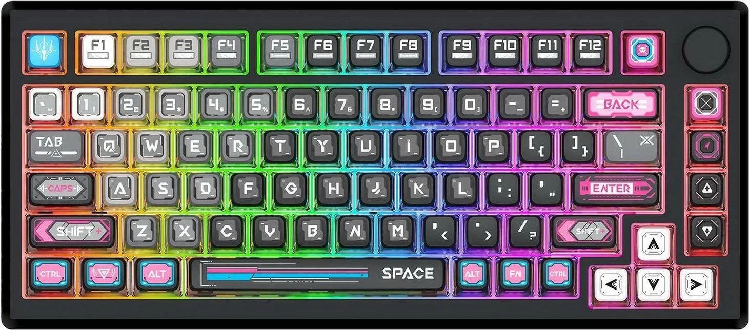 Mehanska tipkovnica Redragon K732MC-RGB-PRO Uranus Pro 82, RGB, brezžično/žično, angleška, črna
