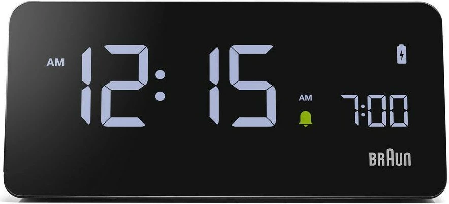 Digitalni alarm z brezžičnim polnjenjem 10W, Braun BC21, LCD, črn
