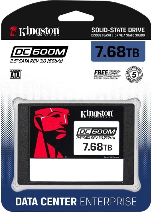 SSD za strežnik Kingston Technology DC600M 7680G, SATA 2,5"