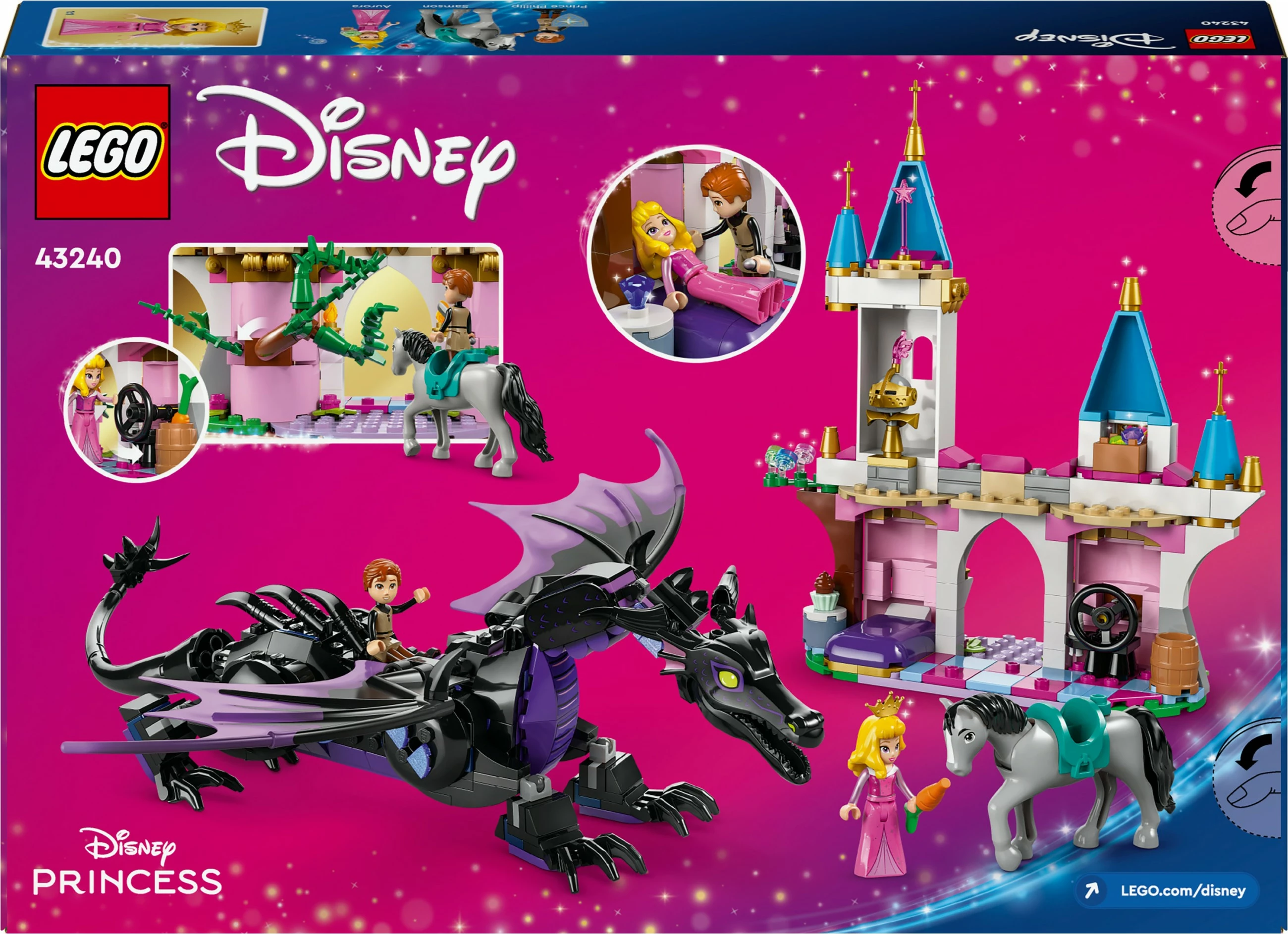 Set gradnje Disney Princess Malefiz kot zmaj LEGO 43240, večbarven