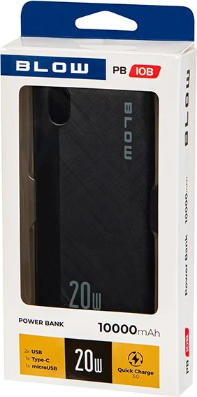Prenosna baterija BLOW PB10B 10000 mAh, 20 W, črna