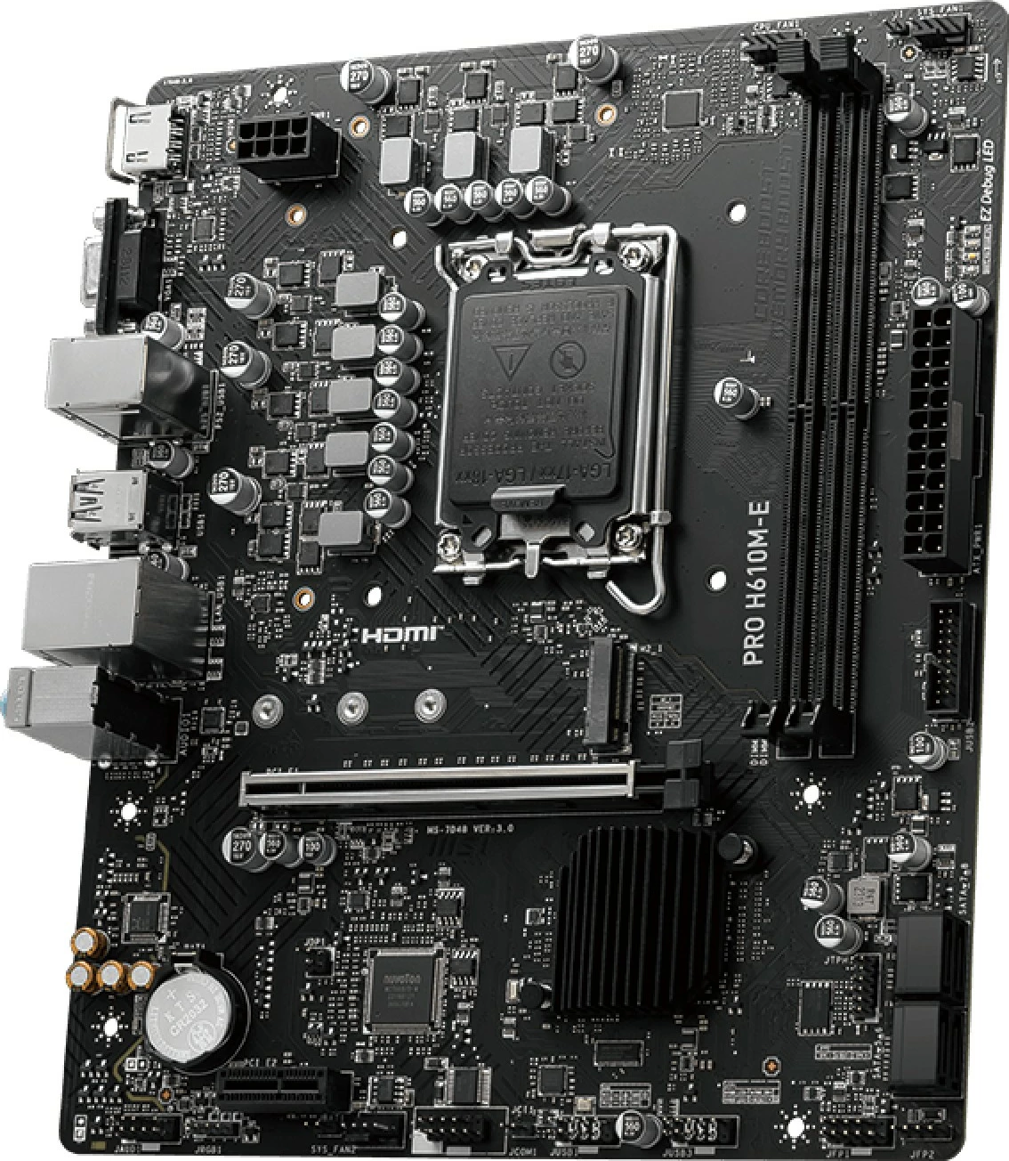 Plošča MSI PRO H610M-E, Intel, LGA 1700, DDR5-SDRAM, 96 GB