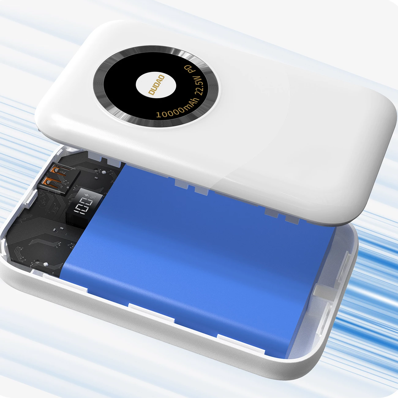 Prenosna baterija 10000 mAh, 22,5W, USB-A/USB-C Dudao K21 Mini, bež