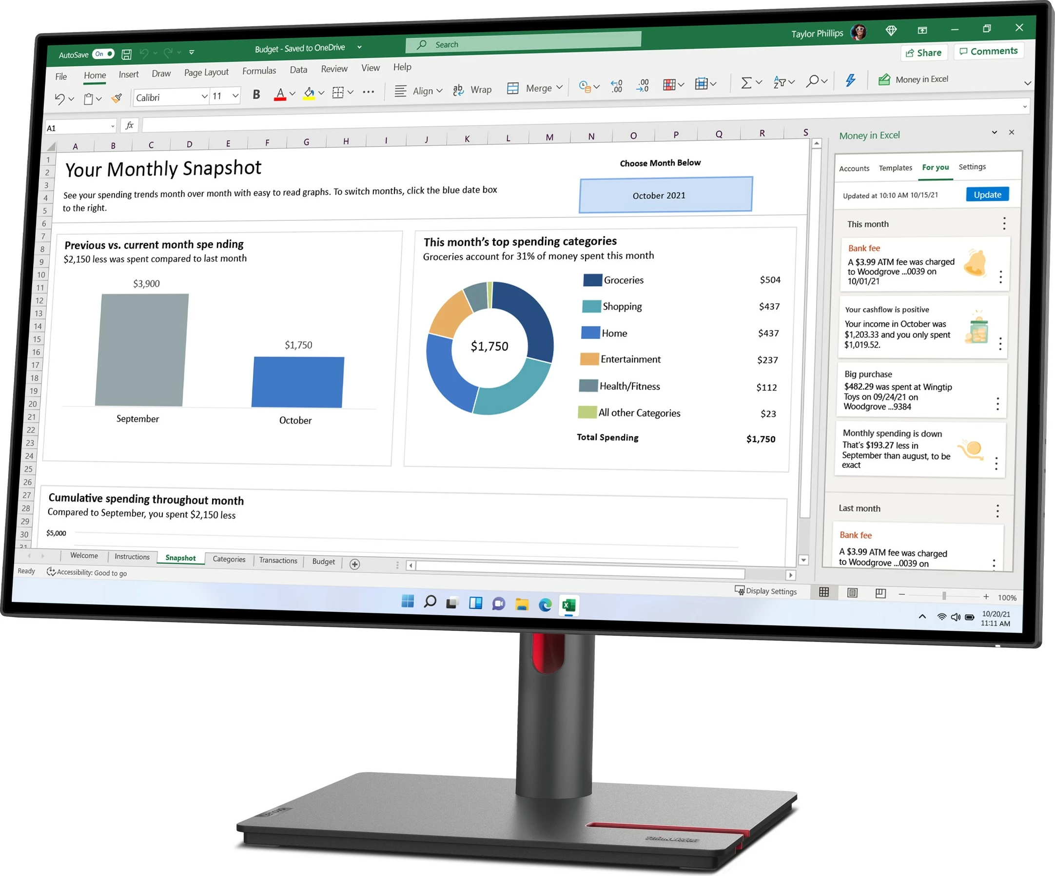 Profesionalni monitor 27", 2560 x 1440, Quad HD Lenovo ThinkVision P27h-30, Raven Black