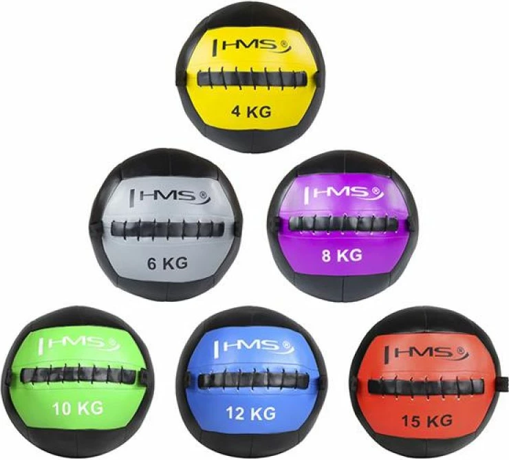 Vadbeni žog HMS Wall Ball, 10 kg, zelena