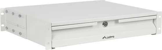 Sklopni predal za 19" regal, 2U 360 mm, LANBERG, siv