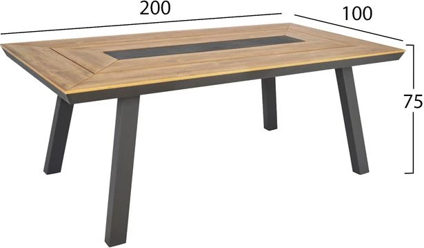 Set jedilne mize 7 kosov aluminij v sivi barvi FH5233.02