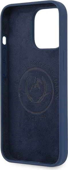 Ovitek za telefon za iPhone 13 Pro Max 6,7", silikonski, modra (navy) U.S. Polo Assn. USHCP13XSFGV