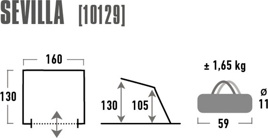 Plažna šotor High Peak, modro-siva