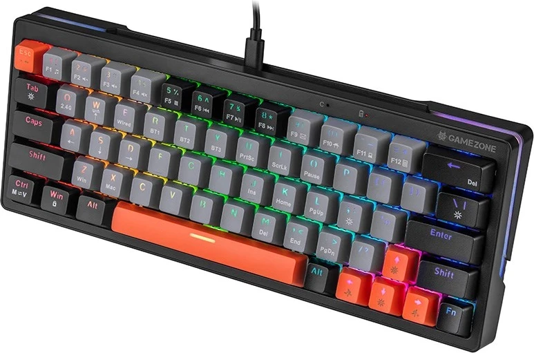 Mehanska igralna tipkovnica GAMEZONE EVO1 HOT SWAP 63, Tracer, siva