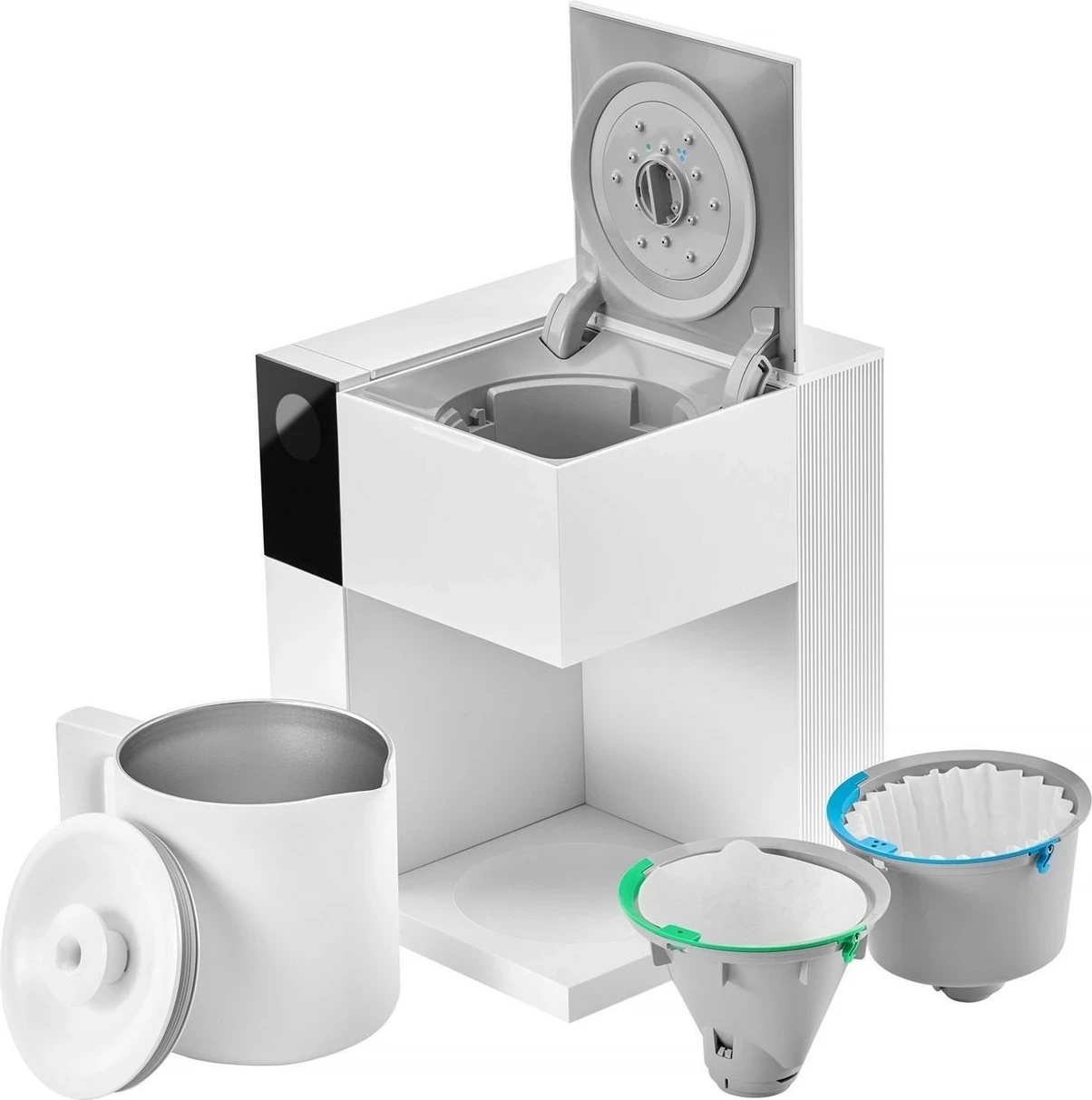 Kapljični aparat za kavo Fellow Aiden, 10 skodelic, Wi‑Fi, barvni zaslon, mat bela