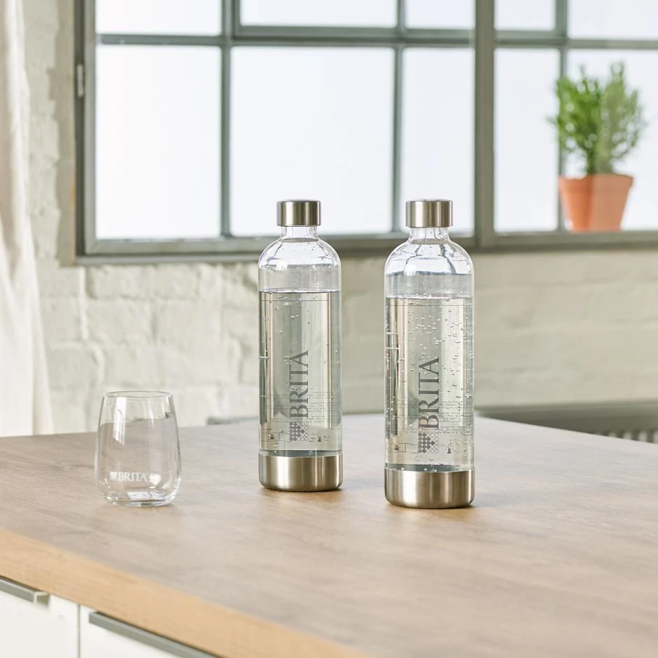 Steklenici BRITA SodaOne, 2 kosa, srebrni