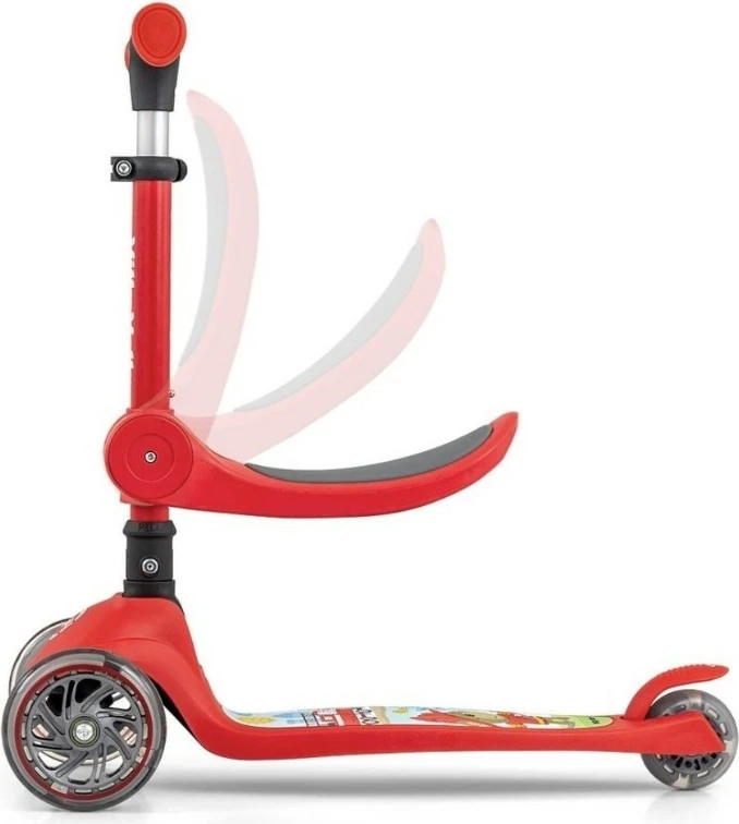 Trotinet za otroke Fuzzy Milly Mally 5752, 3 kolesa, rdeč