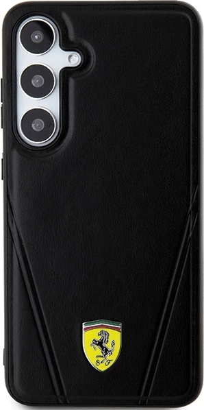 Zaščitni ovitek Ferrari Hot Stamp V Lines MagSafe za Samsung Galaxy S24+, črn