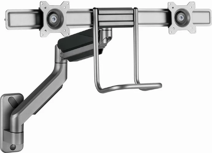Stenski nosilec za dva monitorja Gembird MA-WA2-02, 17–32 inč, črn