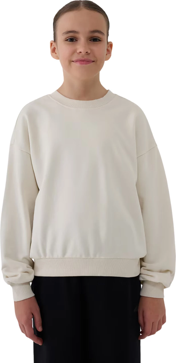 Pulover s kapuco za deklice 4F, bel